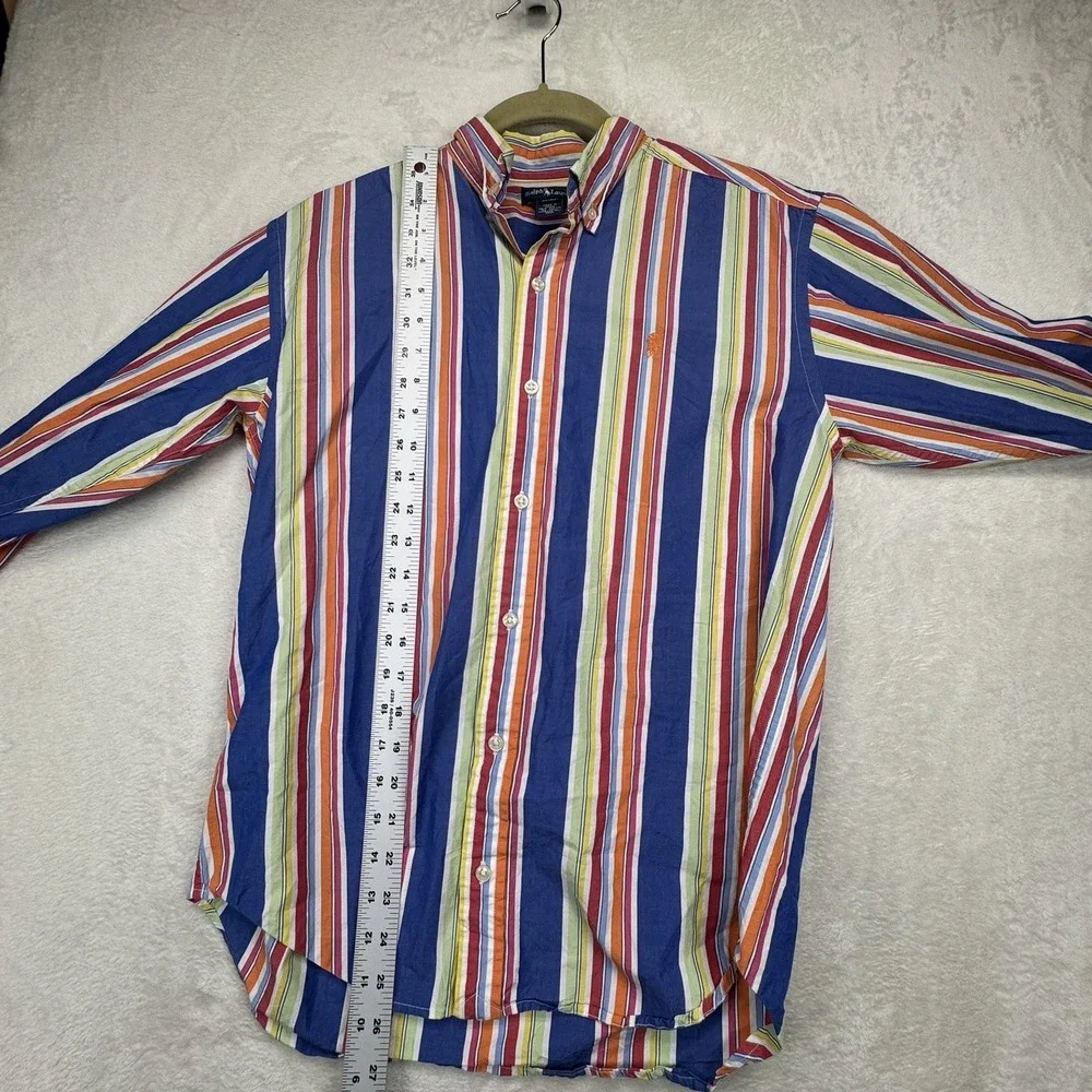 Ralph Lauren Button Down‎ Shirt Boys XL 20 Blue Multicolor Stripe Preppy Cotton